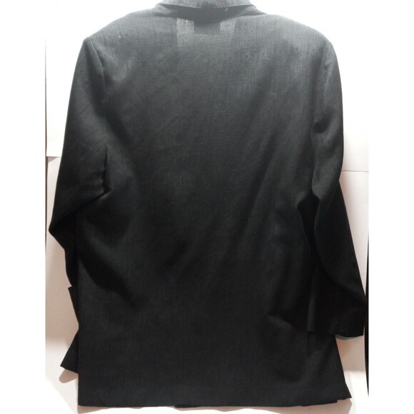 Main Street Classics Vtg Black Jacket Pockets Early 80s One Button Shoulder Pads - Picture 2 of 11